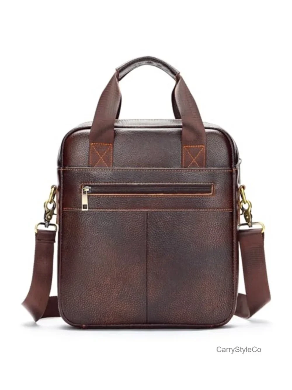 Genuine Leather Messenger Bag for Men Adjustable Crossbody Sling Shoulder